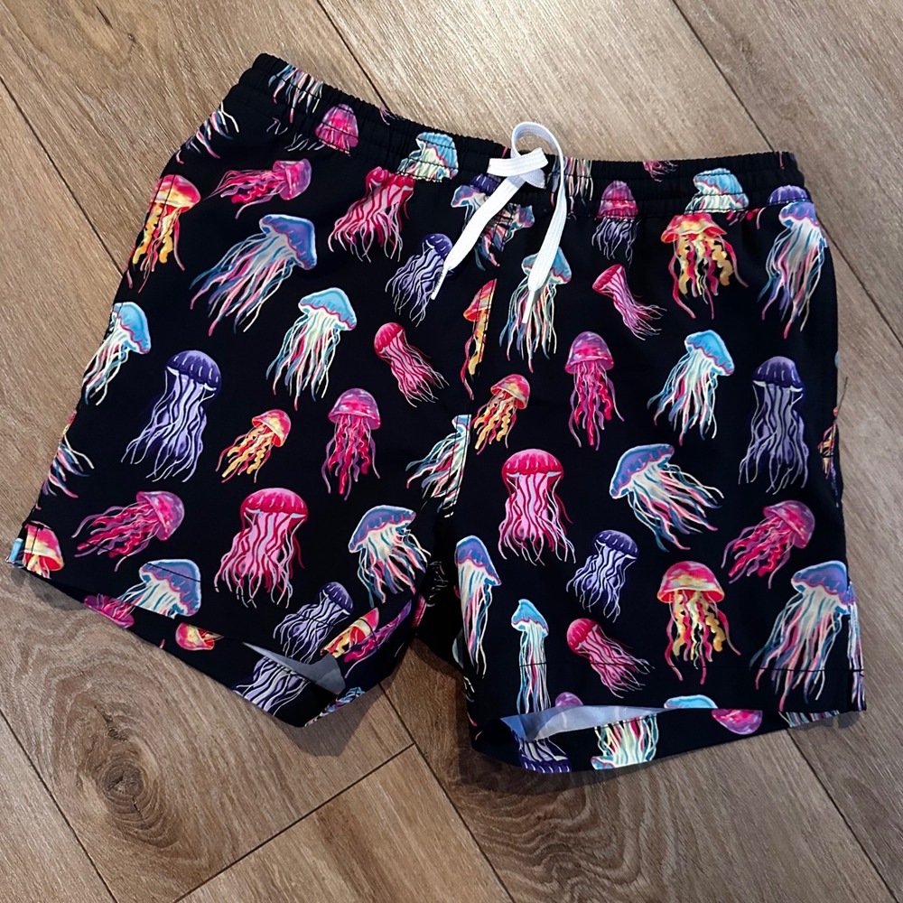 Chubbies Youth Large 14/16 Swim Trunks Black Jellyfish Print Board Shorts